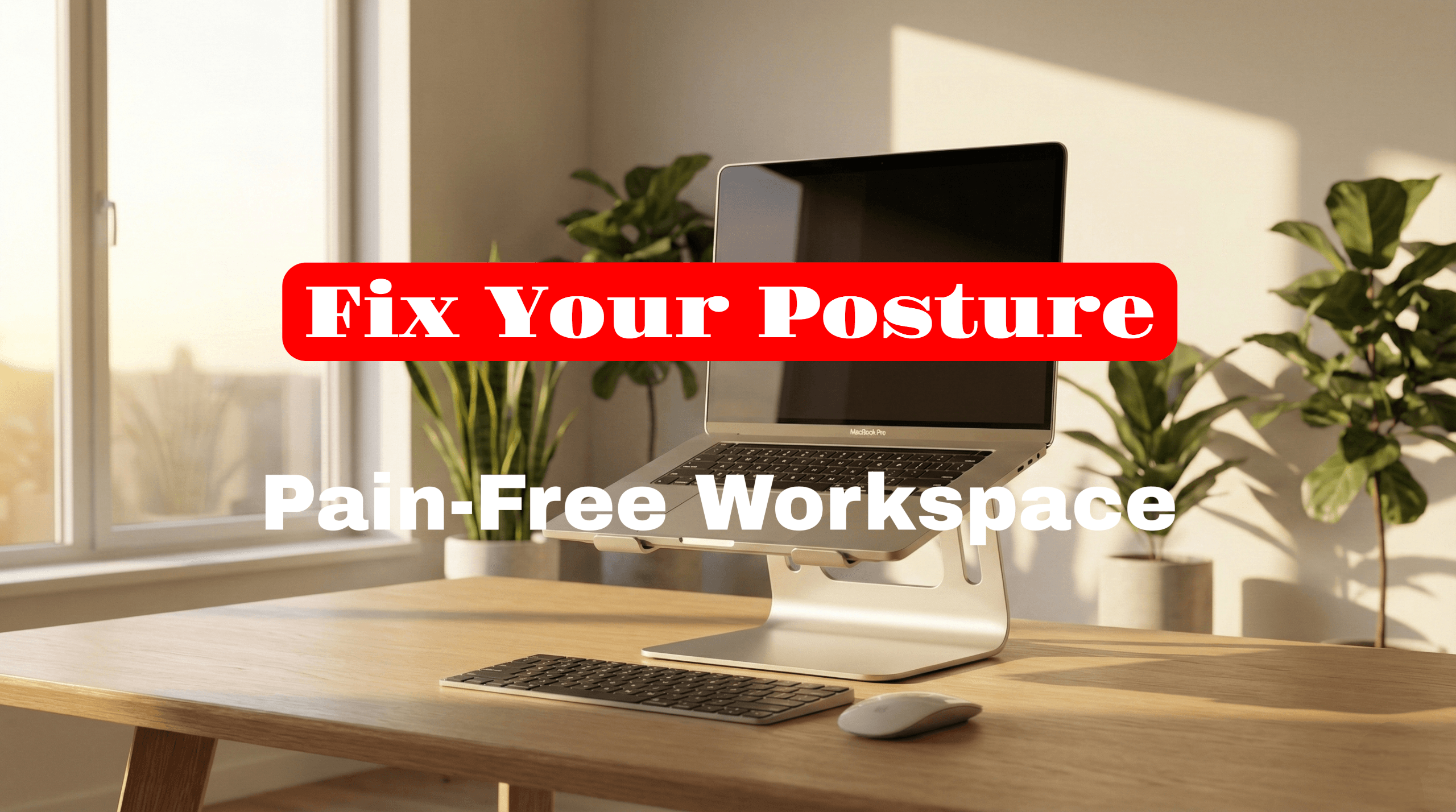 Best Laptop Stands in 2026 featured image with ergonomic workspace setup and text Fix Your Posture